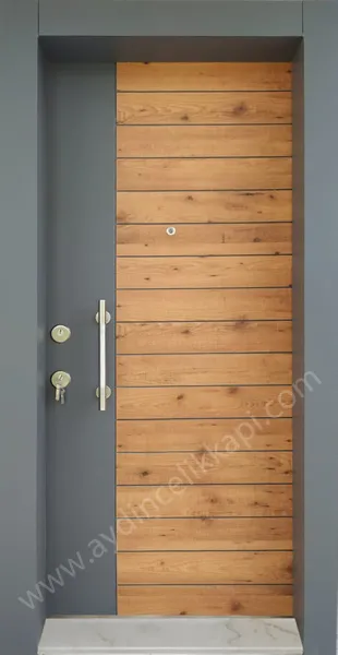Çelik kapı 17. bambu kaplamalı çelik kapı